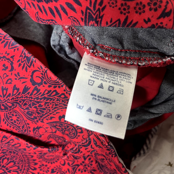 Lands End Women's Red Shorts paisley polka dot Bandana print sz 16P - Picture 6 of 7
